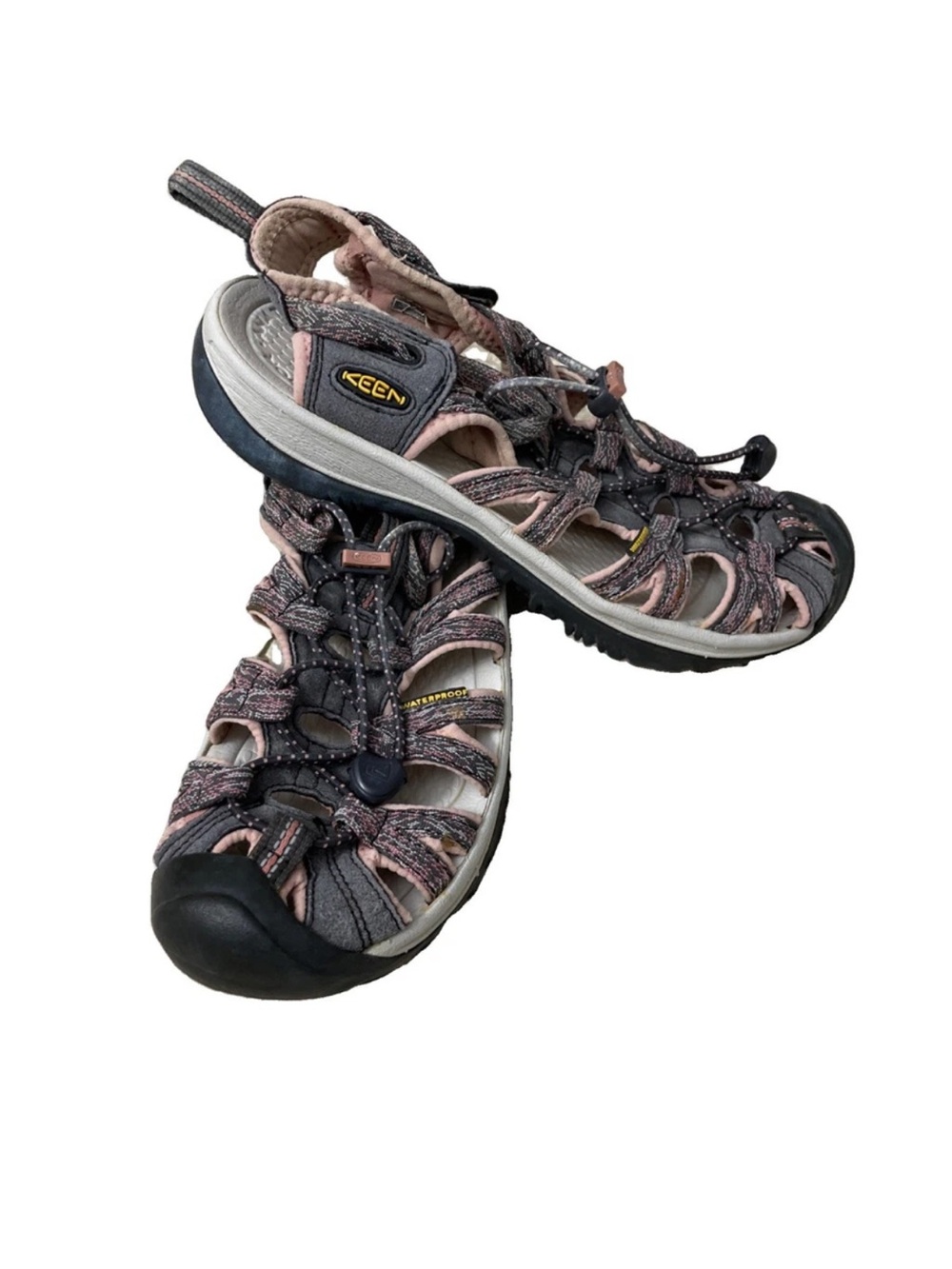KEEN Sport Sandal Shoe Whisper Women's 8.5 Pink Waterproof Hiking Camping Bungee